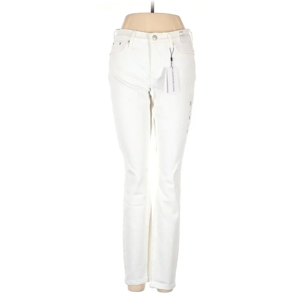 CALVIN KLEIN JEANS Mid-rise rise Skinny Regular Jeans Women Size 27 - Picture 1 of 15